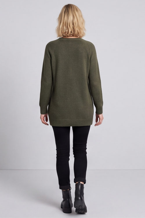 Melinda Bow Knitted Jumper Khaki - Image 4