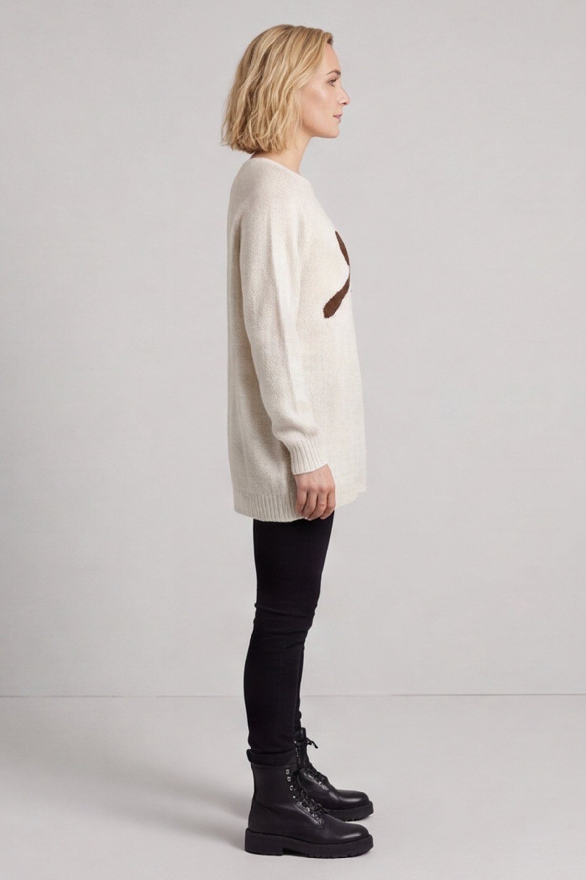Melinda Bow Knitted Jumper Stone