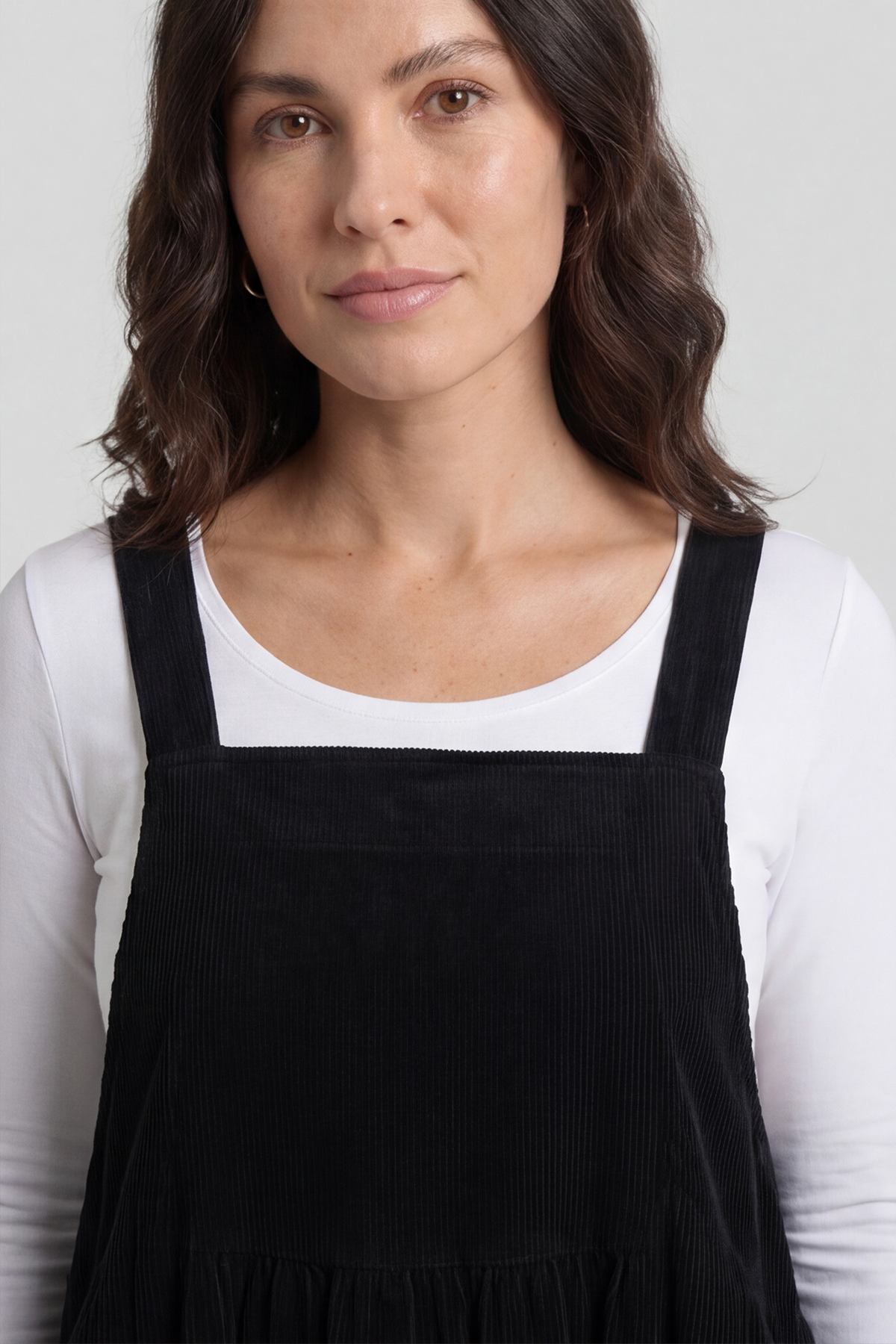 Meredith Needlecord Pinafore Black