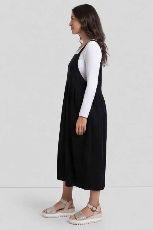 Meredith Needlecord Pinafore Black - Image 5