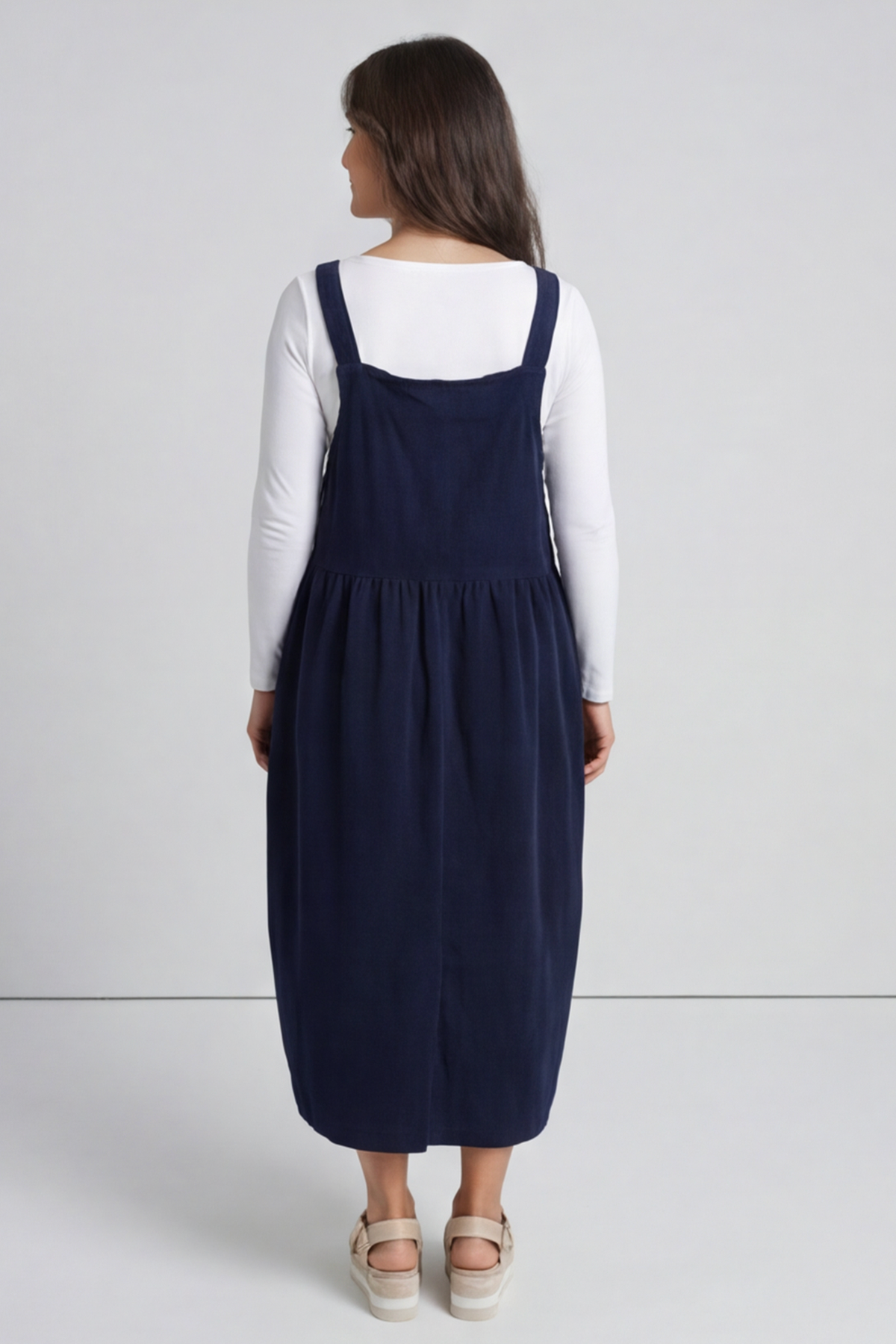 Meredith Needlecord Pinafore Navy