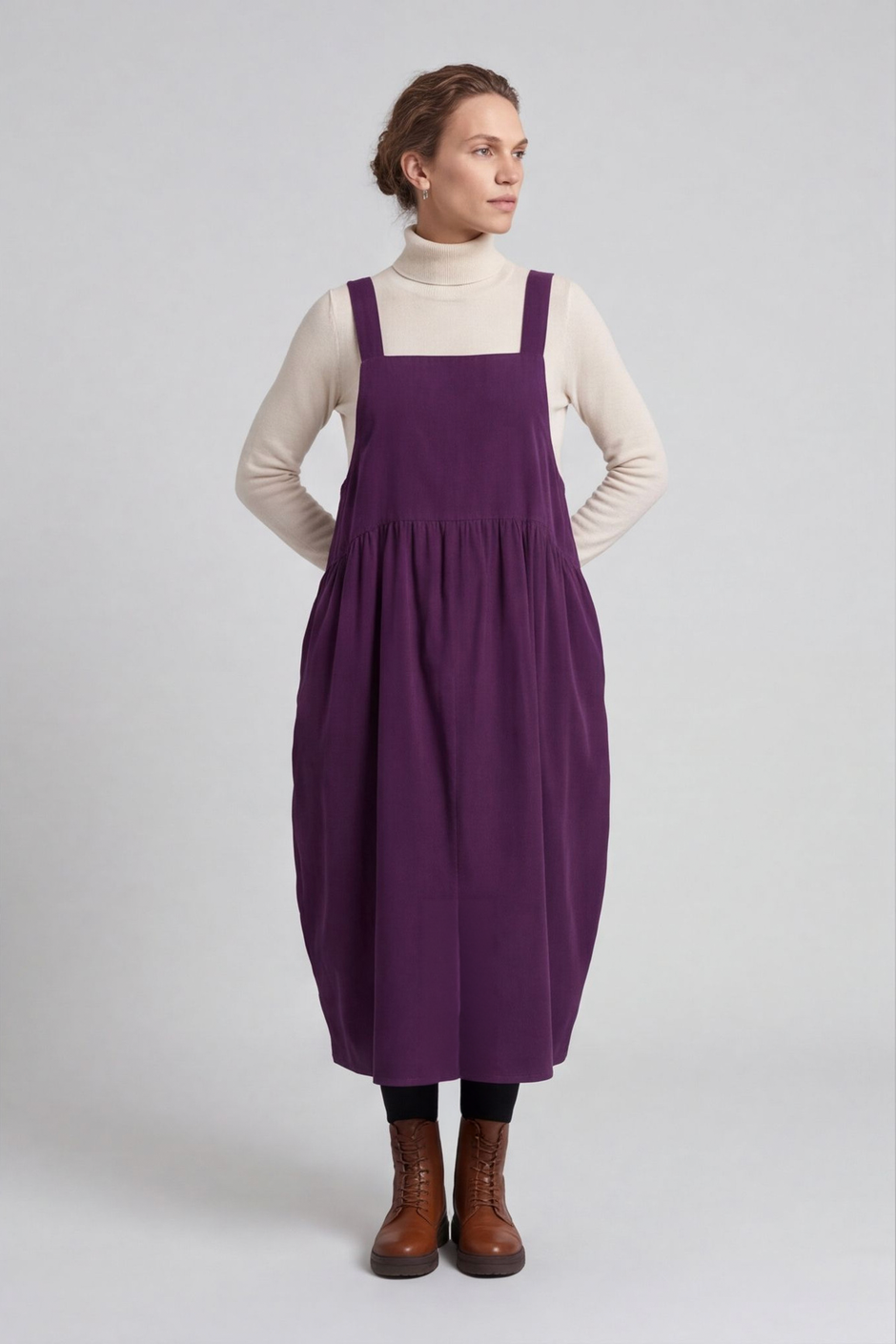 Meredith Needlecord Pinafore Purple
