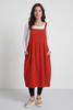 Meredith Needlecord Pinafore Red