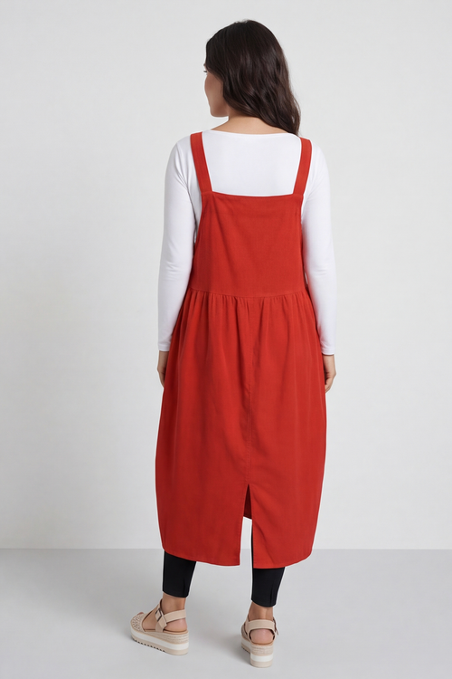 Meredith Needlecord Pinafore Red - Image 4