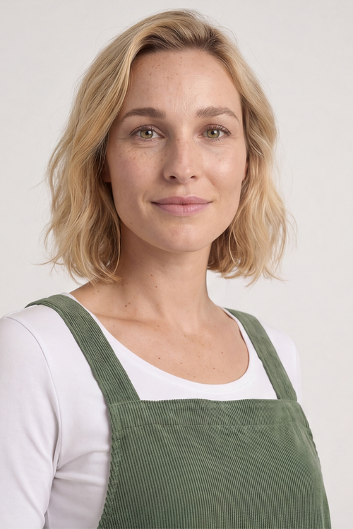 Meredith Needlecord Pinafore Khaki - Image 2