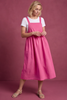 Meredith Linen Pinafore Dress Fuchsia