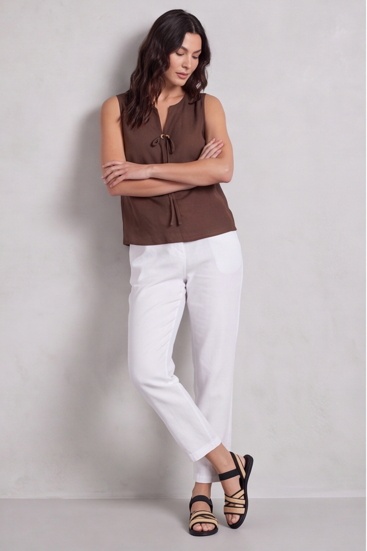 Mia Cocoa Button Top