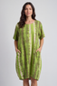 Milana Pattern Linen Dress Green