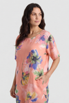 Milana Print Linen Dress Orange