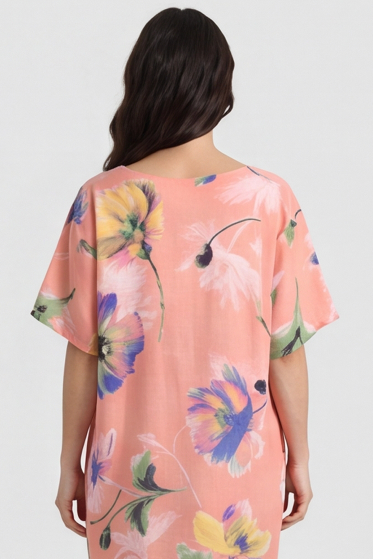 Milana Print Linen Dress Orange