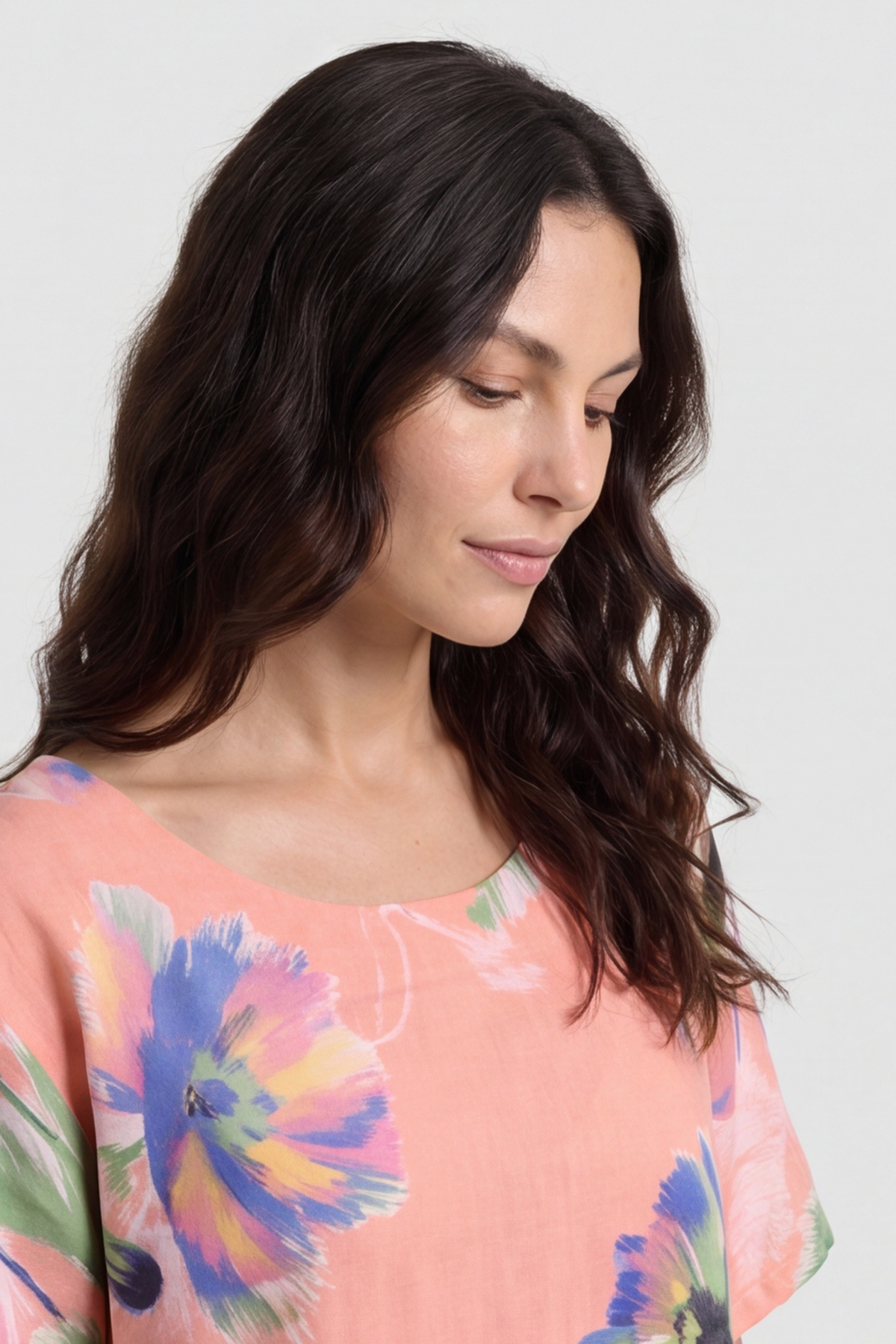 Milana Print Linen Dress Orange