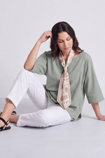 Lyra Khaki Scarf Top Khaki - Lyra Khaki Scarf Top