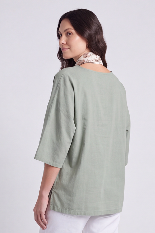 Lyra Khaki Scarf Top - Image 3