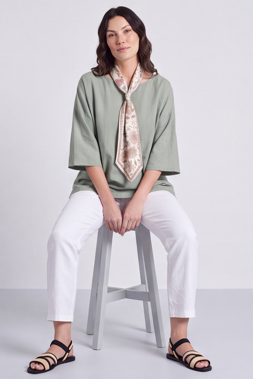 Lyra Khaki Scarf Top - Image 4