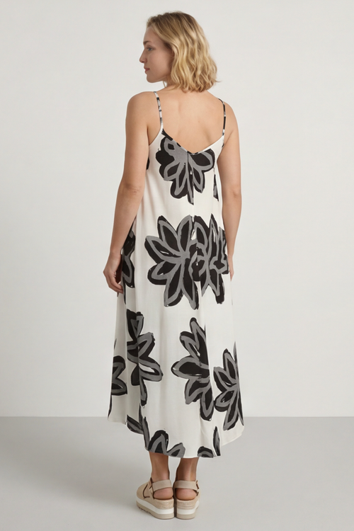 Miren Print Strap Dress Black - Image 4