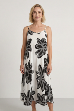 Miren Print Strap Dress Black