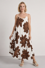 Miren Print Strap Dress Cocoa Cocoa - Miren Print Strap Dress Cocoa