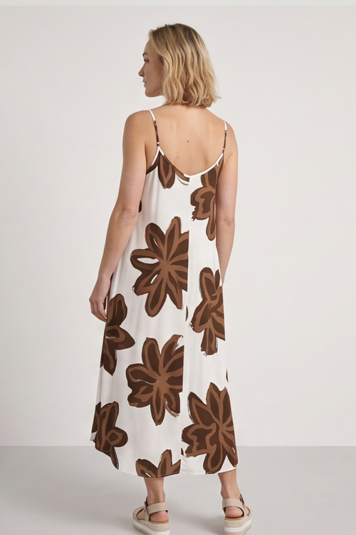 Miren Print Strap Dress Cocoa - Image 4