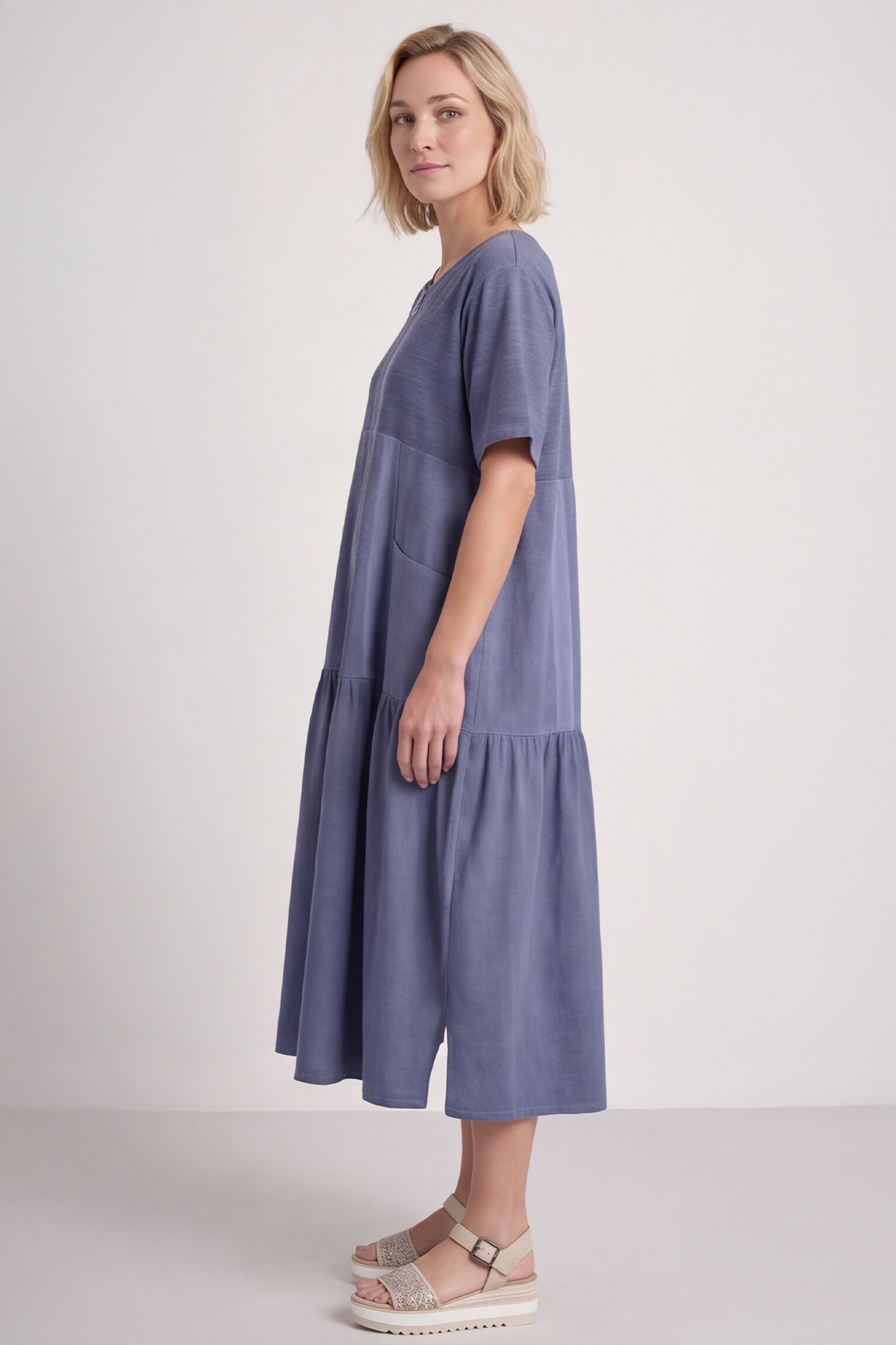 Monaco Zip Navy Maxi Dress