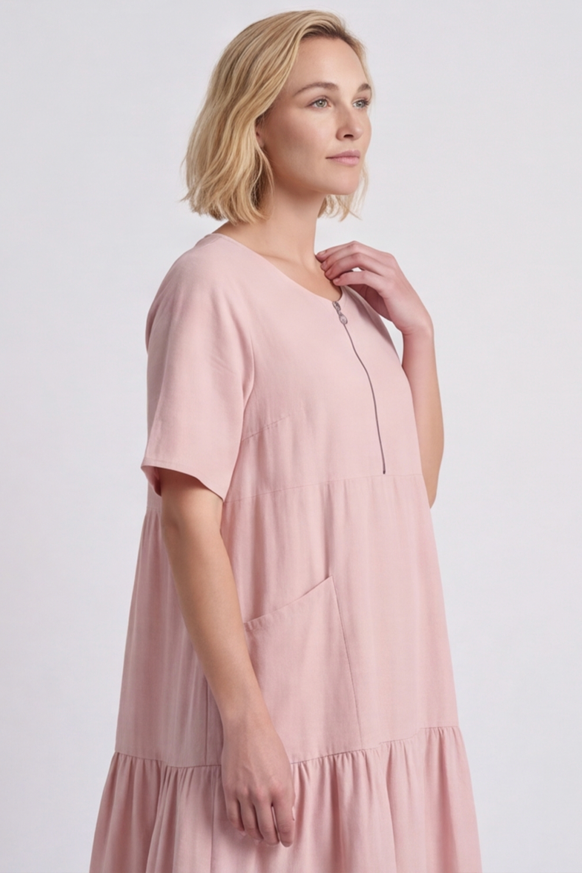 Monaco Zip Pink Maxi Dress