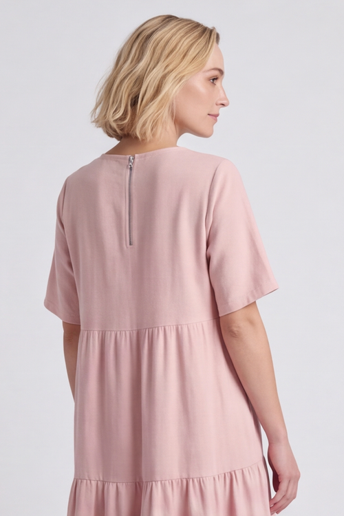 Monaco Zip Pink Maxi Dress - Image 7