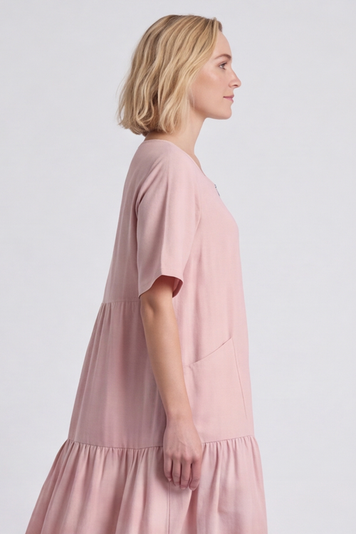Monaco Zip Pink Maxi Dress - Image 8