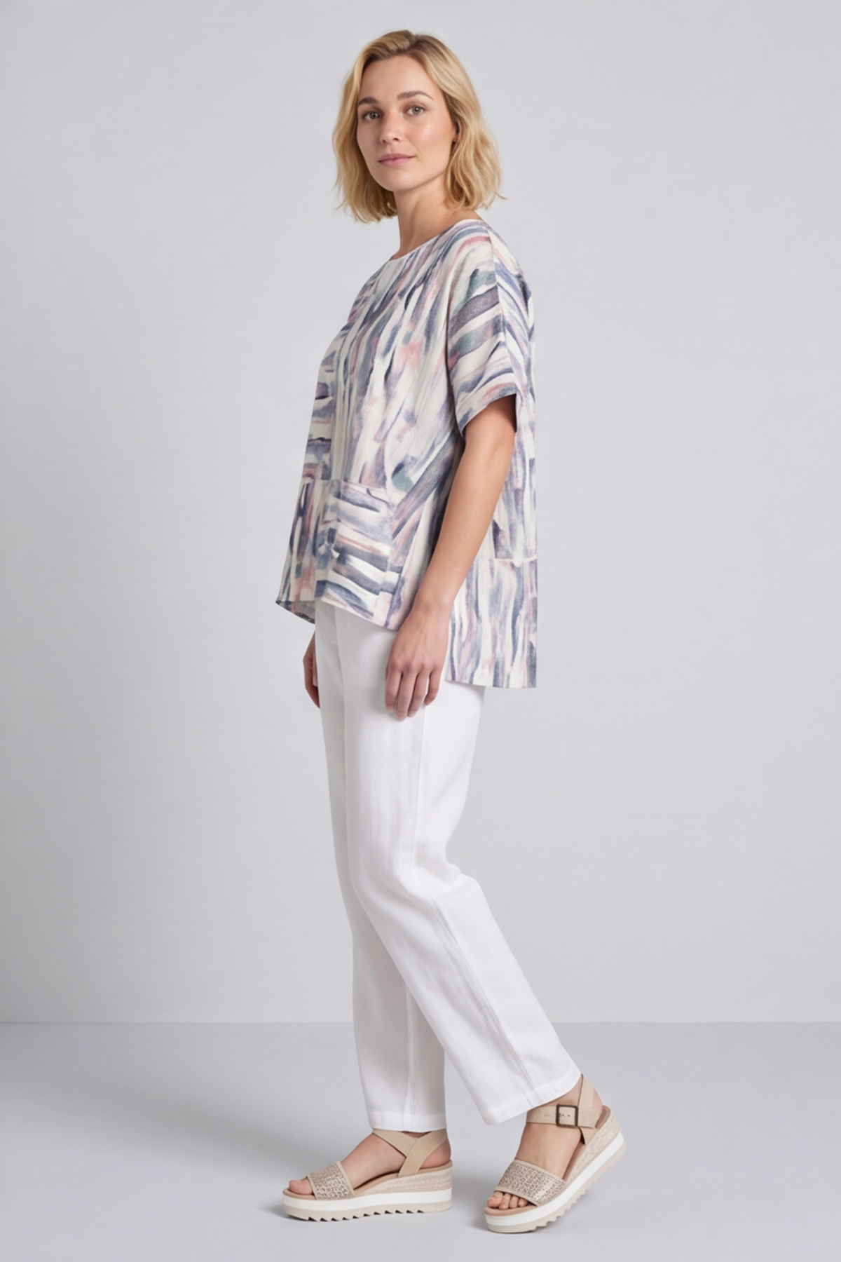 Monet Print Blue Top