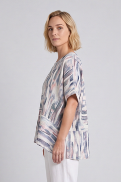 Monet Print Blue Top