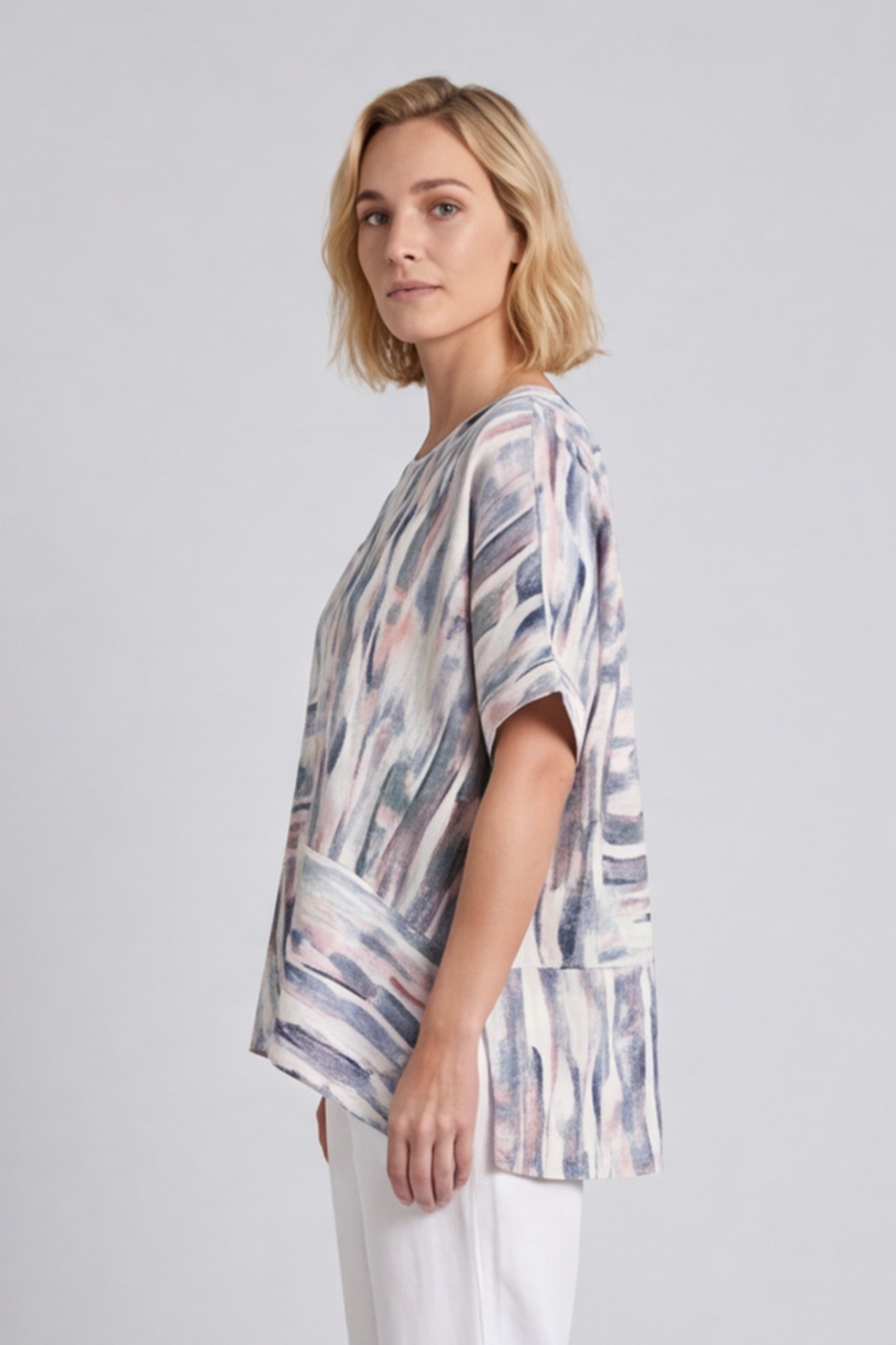 Monet Print Blue Top