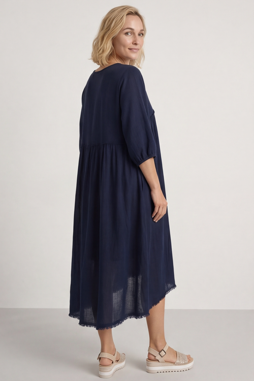 Morianna Cotton Dress Navy - Image 2