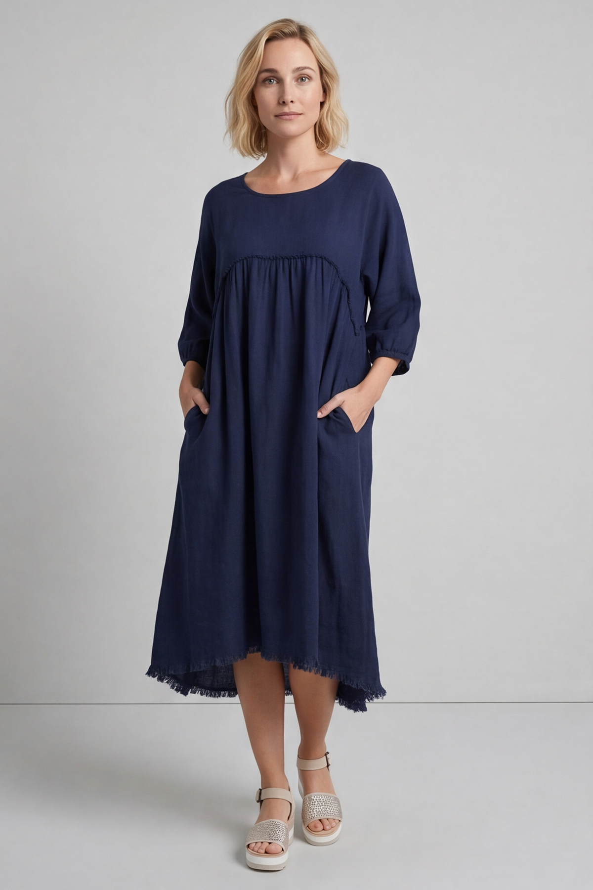 Morianna Cotton Dress Navy