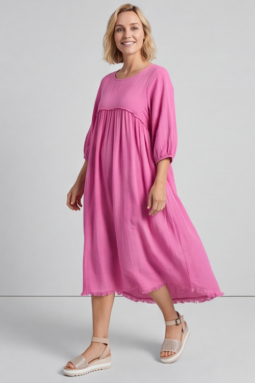 Morianna Cotton Dress Pink - Image 5