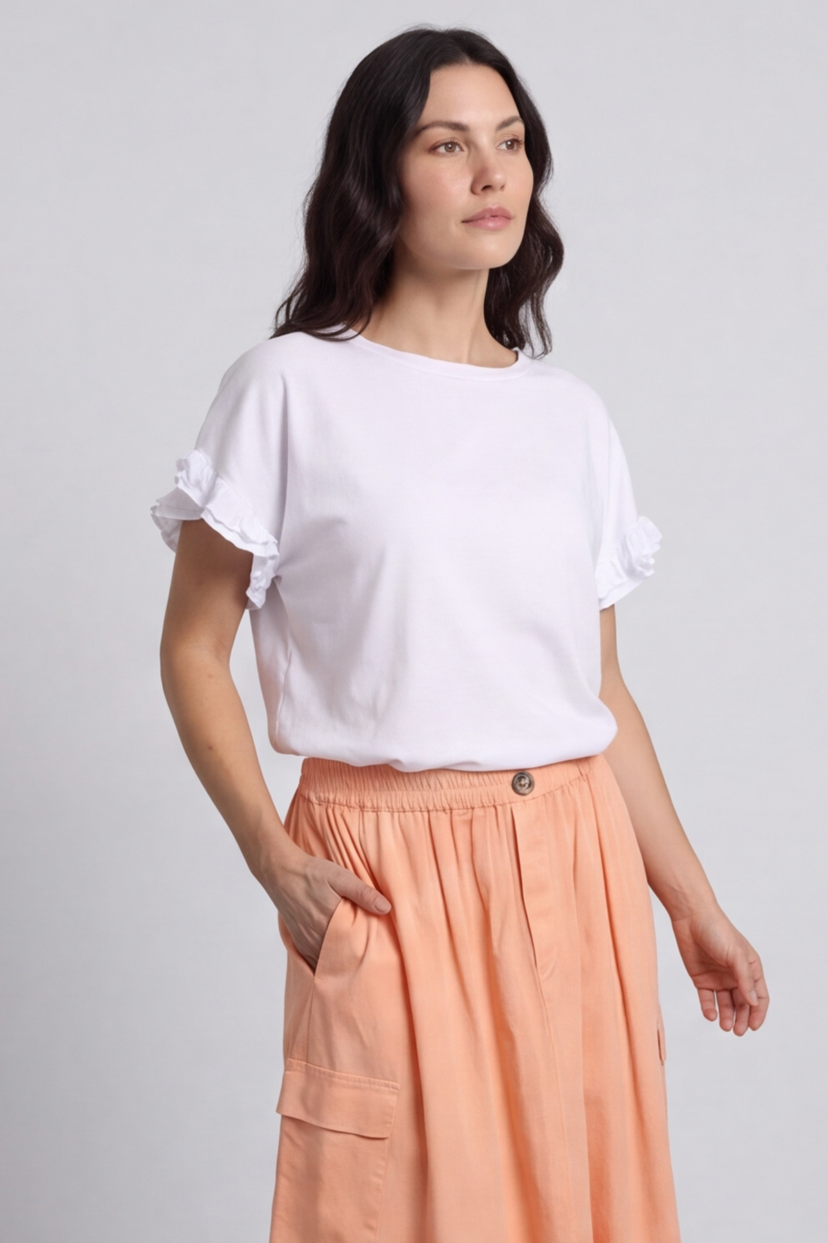 Myrna Cotton Skirt Orange