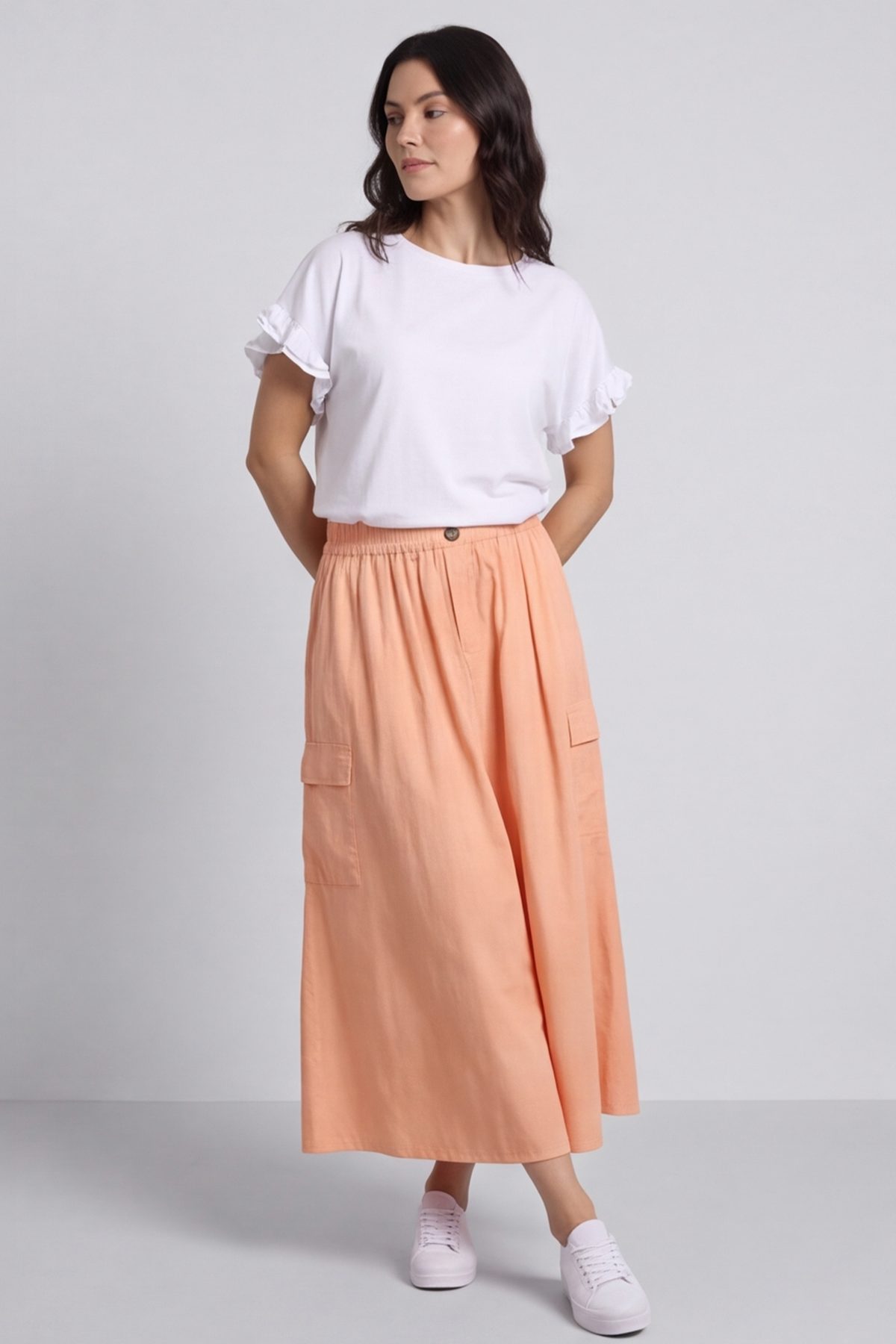 Myrna Cotton Skirt Orange