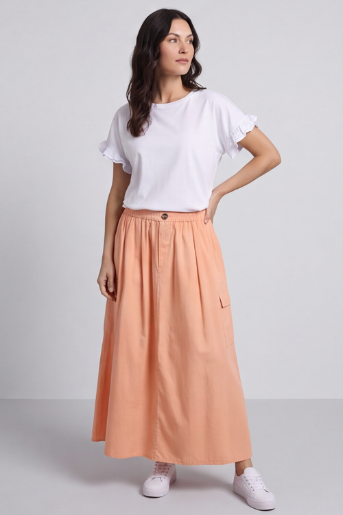 Myrna Cotton Skirt Orange - Image 5
