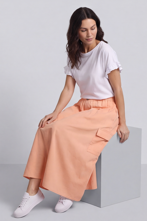 Myrna Cotton Skirt Orange - Image 6