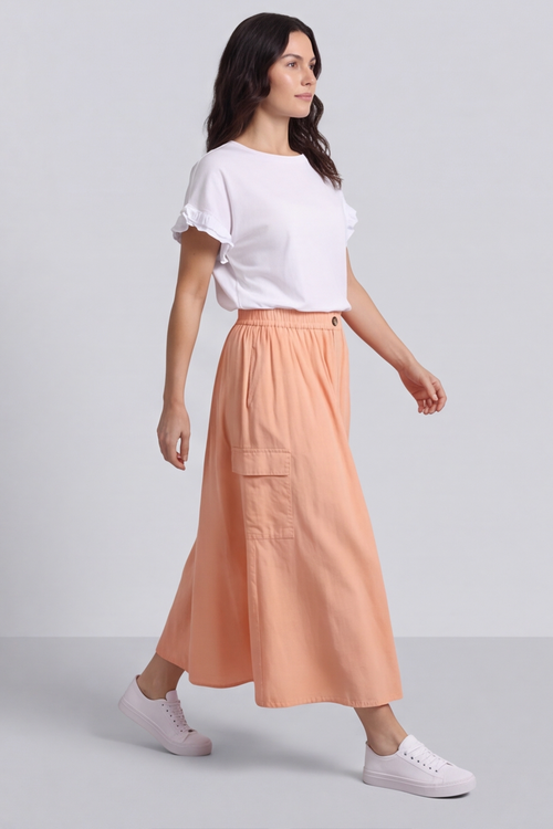 Myrna Cotton Skirt Orange - Image 2