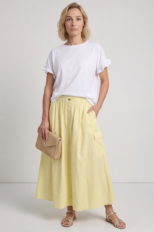 Myrna Cotton Skirt Yellow - Image 3