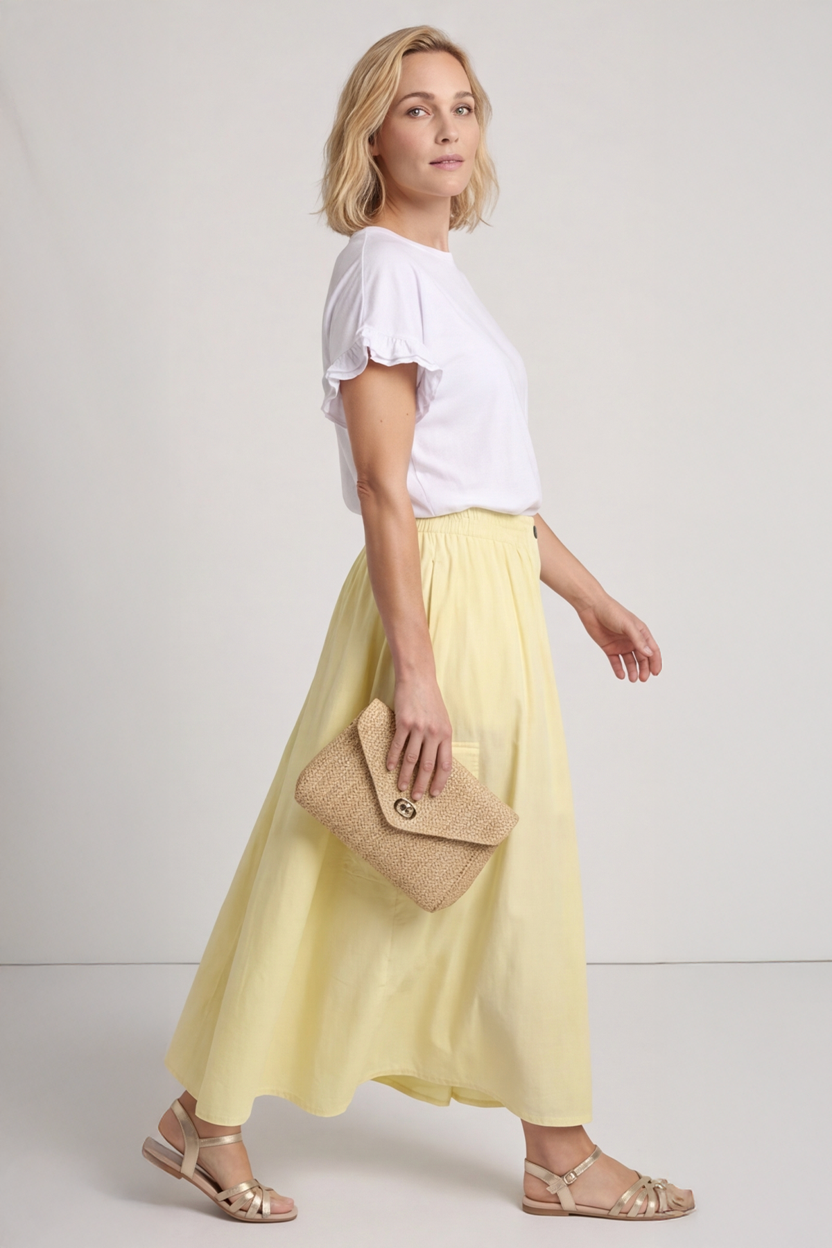 Myrna Cotton Skirt Yellow
