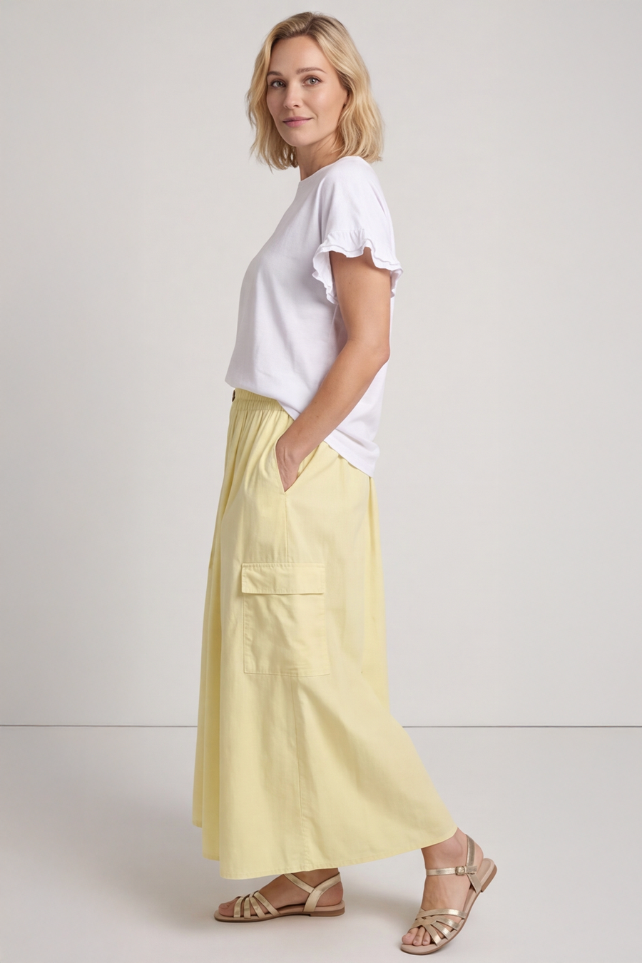 Myrna Cotton Skirt Yellow