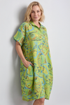 Naida Print Button Tunic Olive