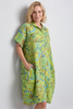 Naida Print Button Tunic Olive