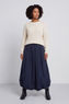 Wilfreda Puffball Cotton Skirt Navy