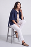 Lyra Navy Scarf Top