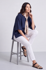 Lyra Navy Scarf Top Navy - Lyra Navy Scarf Top