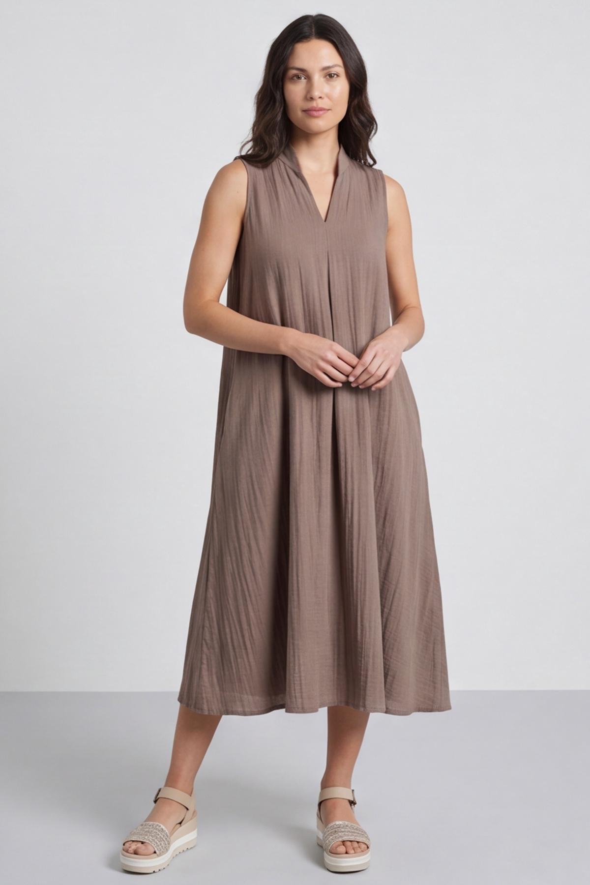 Nella Brown Pocket Dress