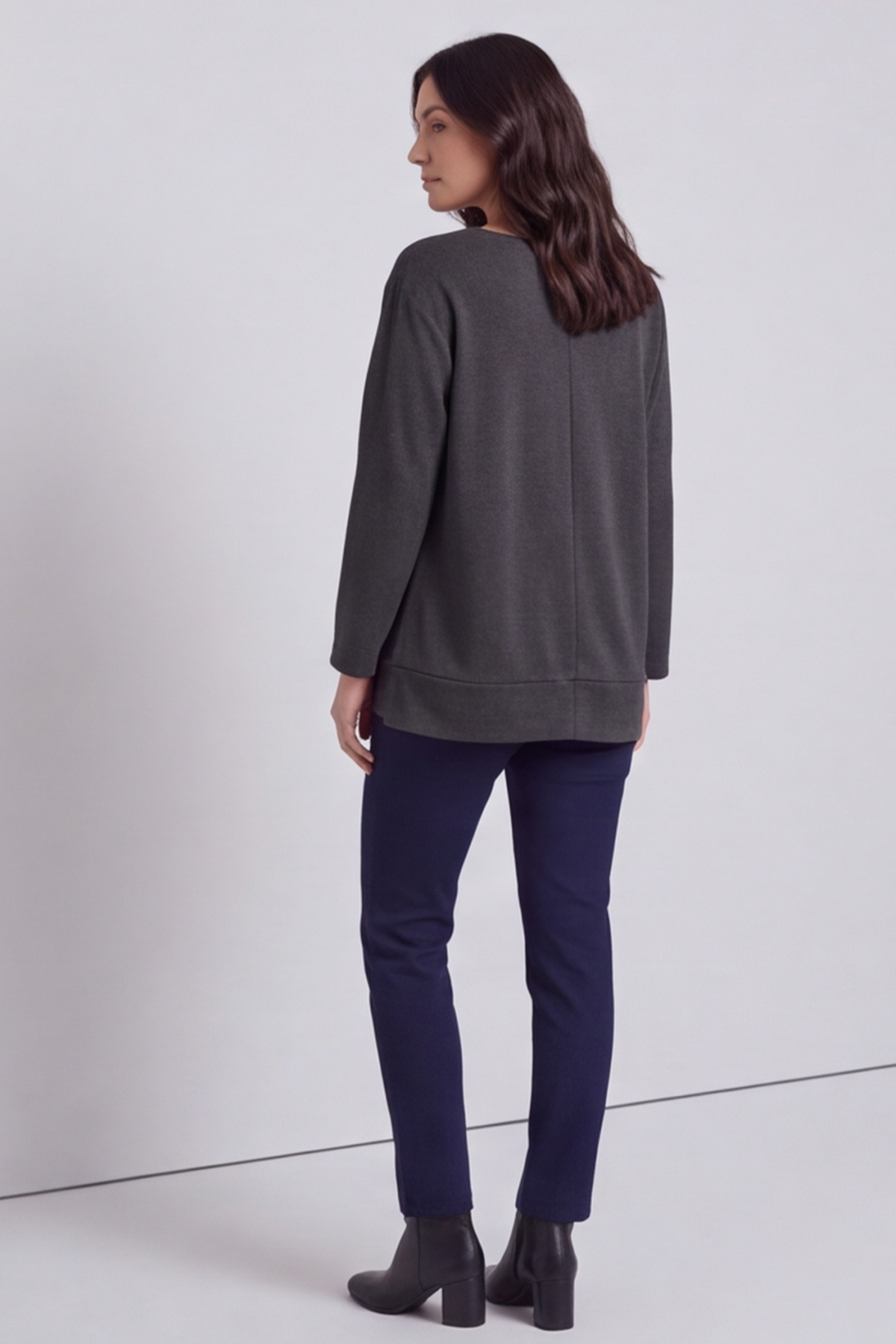 Codie Wool Top Marl Charcoal