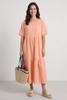 Nova Linen Dress Orange