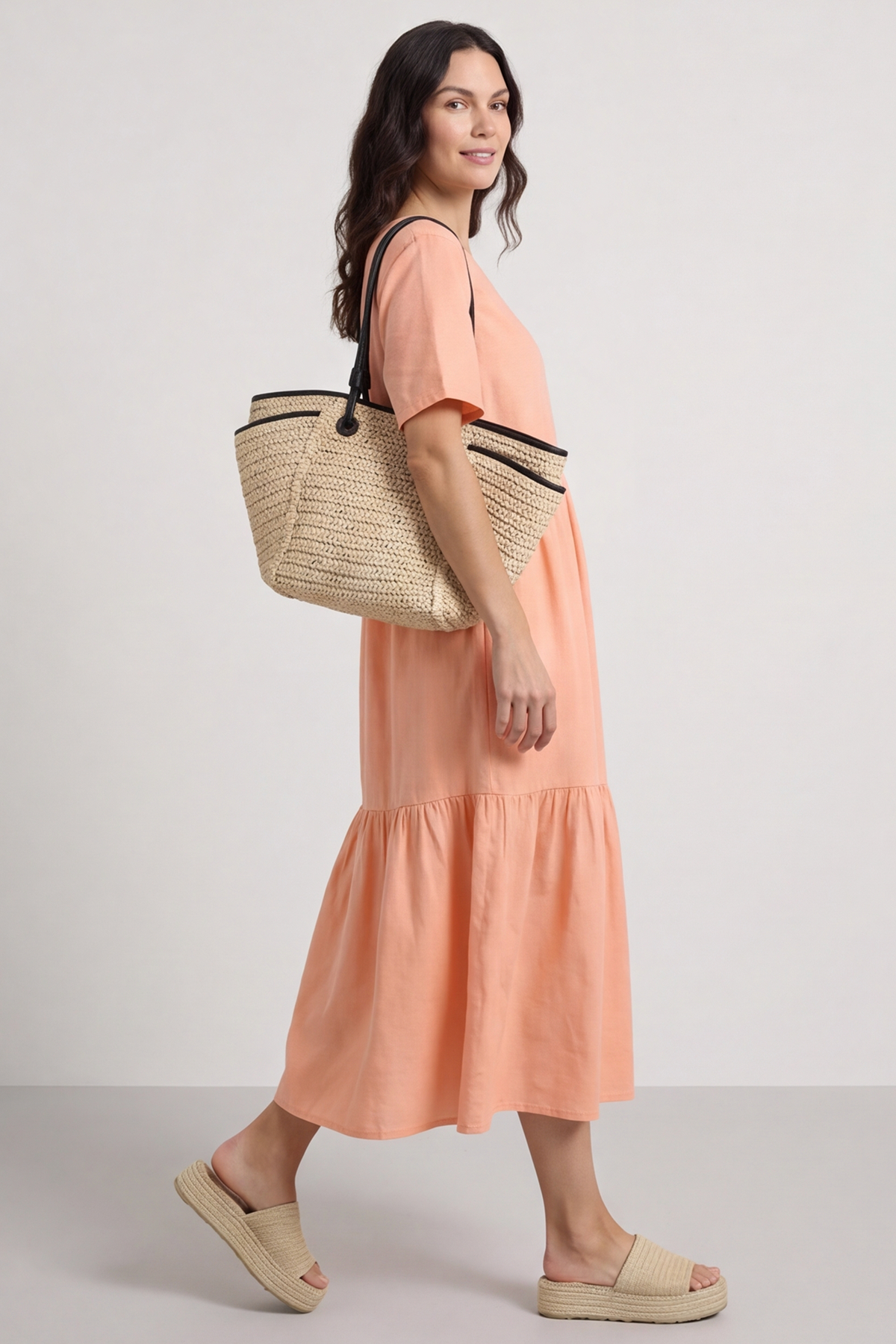 Nova Linen Dress Orange