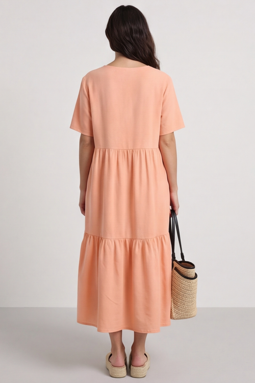 Nova Linen Dress Orange - Image 4